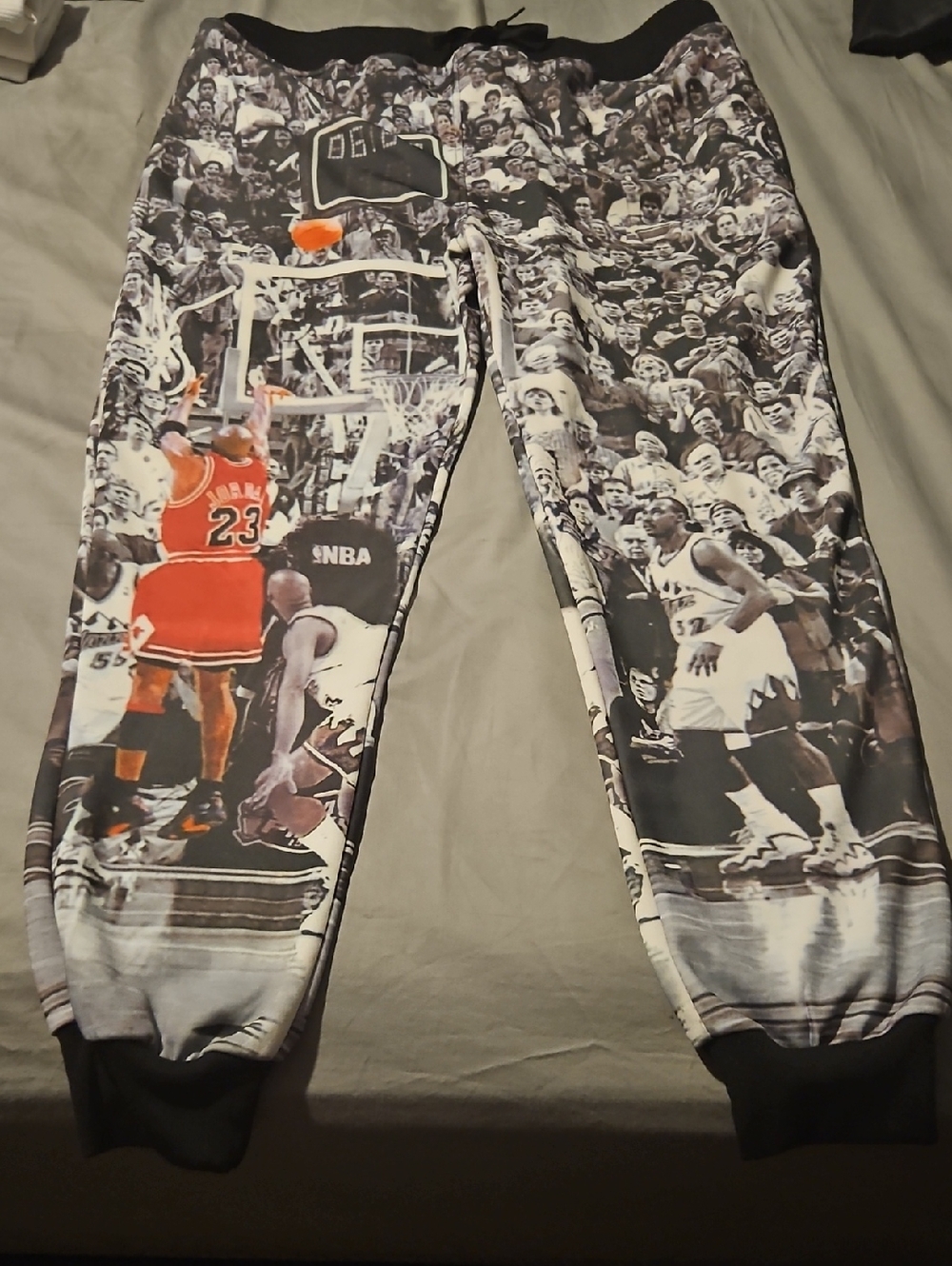 Michael Jordan Photo-Print Jogger Pants in Black, White & Red